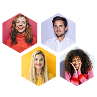 vier ElitePartner-Singles im Mosaik