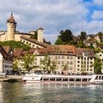 Panorama von Schaffhausen mit Fluss las Motivation Singles kennenzulernen