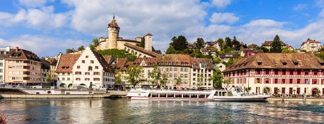 Panorama von Schaffhausen mit Fluss las Motivation Singles kennenzulernen