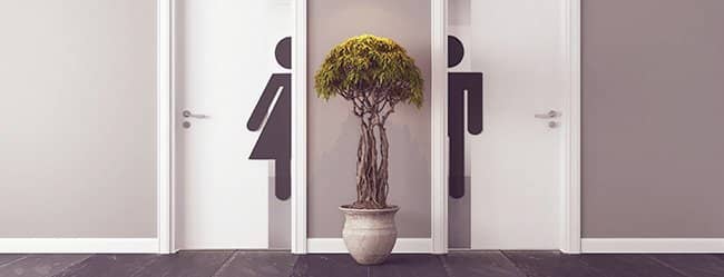 Typisch Mann typisch Frau das sind die gezeigten WC-Türen Mann und Frau